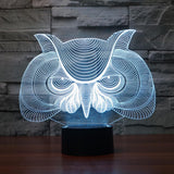 Maxbell Hunting Eagle Owl 3D LED Illusion Light Touch Switch Desk Lamp Home Decor