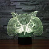 Maxbell Hunting Eagle Owl 3D LED Illusion Light Touch Switch Desk Lamp Home Decor