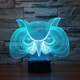 Maxbell Hunting Eagle Owl 3D LED Illusion Light Touch Switch Desk Lamp Home Decor