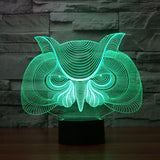 Maxbell Hunting Eagle Owl 3D LED Illusion Light Touch Switch Desk Lamp Home Decor