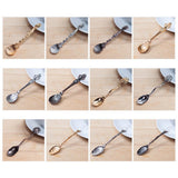 Max Retro Carved Crystal Head Coffee Spoon Condiment Scoop Dessert Ladle Gold