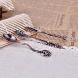 Max Retro Carved Crystal Head Coffee Spoon Condiment Scoop Dessert Ladle Gold