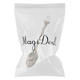 Max Retro Carved Crystal Head Coffee Spoon Condiment Scoop Dessert Ladle Bronze