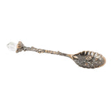Max Retro Carved Crystal Head Coffee Spoon Condiment Scoop Dessert Ladle Bronze