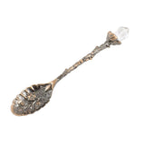 Max Retro Carved Crystal Head Coffee Spoon Condiment Scoop Dessert Ladle Bronze