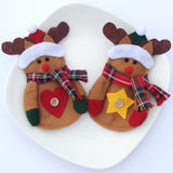 Maxbell Dinner Tableware Cutlery Case Bag Cover Pouch Spoon Reindeer Bag Christmas Dinner Decor Set of 2