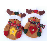 Maxbell Dinner Tableware Cutlery Case Bag Cover Pouch Spoon Reindeer Bag Christmas Dinner Decor Set of 2