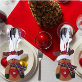Maxbell Dinner Tableware Cutlery Case Bag Cover Pouch Spoon Reindeer Bag Christmas Dinner Decor Set of 2