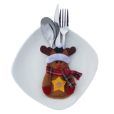 Maxbell Dinner Tableware Cutlery Case Bag Cover Pouch Spoon Reindeer Bag Christmas Dinner Decor Set of 2