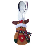 Maxbell Dinner Tableware Cutlery Case Bag Cover Pouch Spoon Reindeer Bag Christmas Dinner Decor Set of 2
