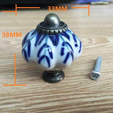 Maxbell  Ceramic Pumpkin Door Knob Cabinet Drawer Wardrobe Cupboard Shell Pull Handle