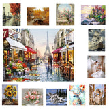 Maxbell Frameless DIY Painting By Numbers Canvas Painting Art Picture Flower Street