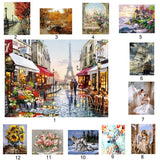 Maxbell Frameless DIY Painting By Numbers Canvas Painting Art Picture Flower Street