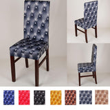 Removable Elastic Dining Chair Slipcover Home Decorative Cover Wedding Banquet Decor Blue