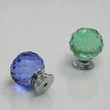 Maxbell  30mm Clear Glass Door Knobs Drawer Cabinet Furniture Bin Handle Knob -Green