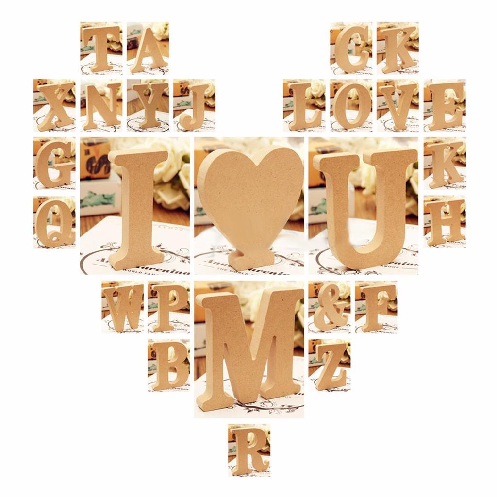 Wooden Alphabet Craft Letter Plaque Wall Hanging Wedding Nursery Decor M