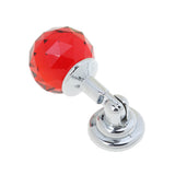 Maxbell  Fashionable 30mm Clear Crystal Glass Home Furniture Decor Round Pull Cabinet Drawer Door Knob Handle + 1 Mounting Screw-Red