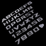 Maxbell 35mm 3D Metal Rhionestone Figure Number 0 Car DIY Motor Emblem Badge Sticker