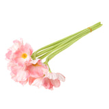 Max 10 Pieces PU Lifelike Artificial Poppy Flower Branches for Home Decor Pink