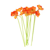 Max 10 Pieces PU Lifelike Artificial Poppy Flower Branches for Home Decor Orange