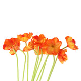 Max 10 Pieces PU Lifelike Artificial Poppy Flower Branches for Home Decor Orange