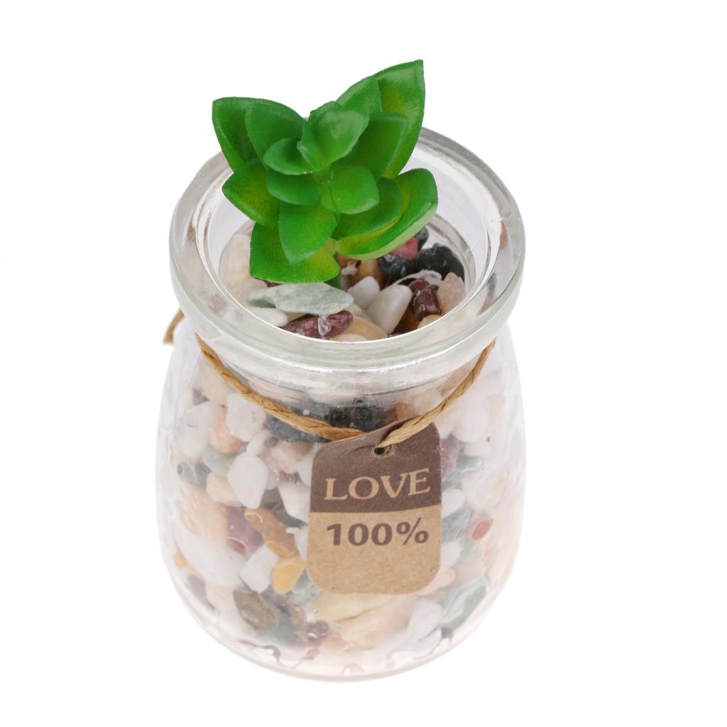 Realistic Green Home Garden Faux Artificial Succulent Cactus Potted Plant #6