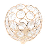 3 Inches Votive Crystal Beads Candle Holder Home Banquet Candlestick Table Decorative Centerpiece -Gold