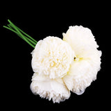 1bunch 5Piece Peony Simulation Flowers Bouquet Home Wedding Decor Milk White