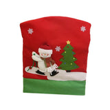 Christmas Chair Cover Event Party Xmas Dinner Seat Back Covers Snowman