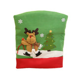 Christmas Chair Cover Event Party Xmas Dinner Seat Back Covers Elk