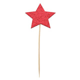 4/10 Pieces Birthday Cupcake Toppers Wedding Party Decor Red Star