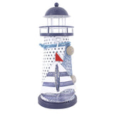Wrought Iron Nautical Lighthouse Lantern Candle Holder 18cm Stripe sailing
