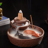 Maxbell Set of Incense Burner Smoke Backflow Censer Handcraft + 70pcs Lavender Incense Cones