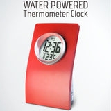 Max Water Powered Alarm Clock 24-hour Crystal Ball Display Digital LCD Clock-Red