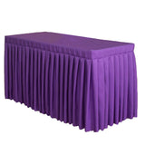 Max 47' Home Tablecloth Table Skirt Cover For Wedding Banquet Party Decor Purple