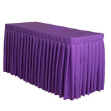 Max 47' Home Tablecloth Table Skirt Cover For Wedding Banquet Party Decor Purple