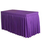 Max 47' Home Tablecloth Table Skirt Cover For Wedding Banquet Party Decor Purple