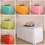 Max 47' Home Tablecloth Table Skirt Cover For Wedding Banquet Party Decor Blue