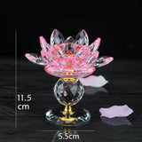 Crystal Lotus Flower Candle Holder Tealight Home Feng Shui Decor Pink