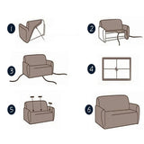 Max Maxb Stretchy Solid Sofa Sette Cover Couch L-Shaped Slipcover Protectors Gray