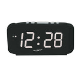 1.8'' LED Display Digital Table Alarm Clock Backup Battery for Bedroom White