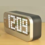 Maxbell 2Pieces Portable Mirror Alarm Clock Calendar Night Light Digital Alarm Clock