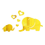 Max Maxb 3D Mirror Elephant Removable Decal Wall Sticker DIY Decorative Mural -Gold