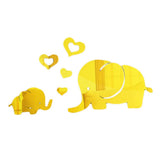 Max Maxb 3D Mirror Elephant Removable Decal Wall Sticker DIY Decorative Mural -Gold