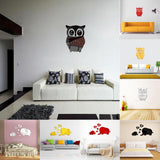 Max Maxb 3D Mirror Style OWL Removable Decal Wall Sticker DIY Decorative Mural -Black