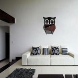 Max Maxb 3D Mirror Style OWL Removable Decal Wall Sticker DIY Decorative Mural -Black
