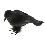 Max Artificial Feathered Small Crows Birds Ravens Props Halloween Decor #1 Black