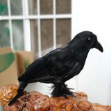 Max Artificial Feathered Small Crows Birds Ravens Props Halloween Decor #1 Black