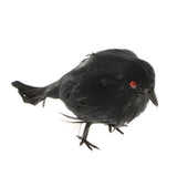 Max Artificial Feathered Small Crows Birds Ravens Props Halloween Decor #2 Black