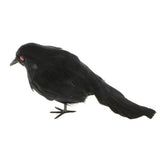 Max Artificial Feathered Small Crows Birds Ravens Props Halloween Decor #2 Black